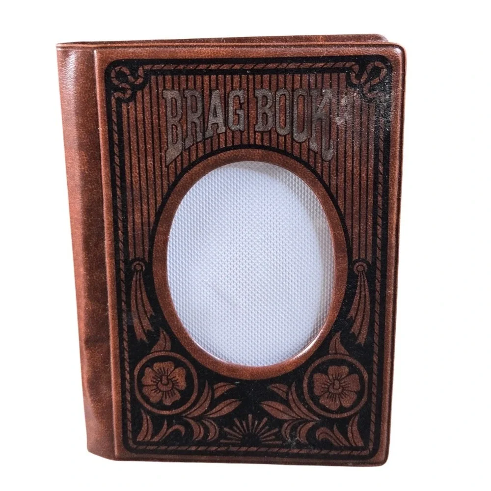 Brag Book Photo Album Pocket Size‎ Brown Faux Leather Floral Tested